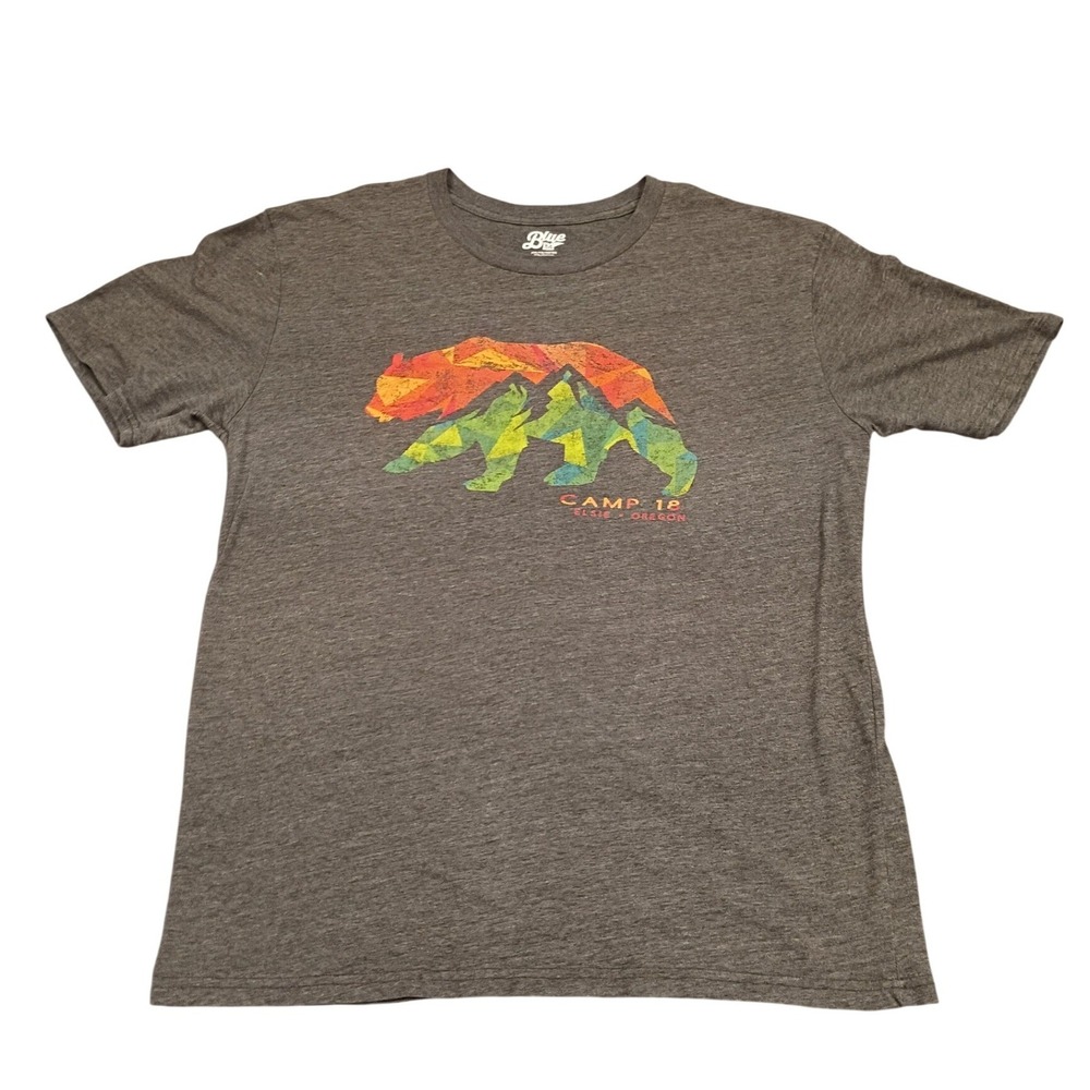 Blue 84 Camp 18 Elsie Oregon Graphic T-Shirt Mens L Gray Bear Mountain Gorpcore